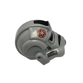 Minifigure, Headgear Helmet SW Stormtrooper Type 2, AT-AT Driver Dark Red Imperial Logo and Small Black Plates on Sides Pattern, Part# 87556pb11 Part LEGO®