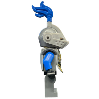 Castle - King's Knight Armor with Lion Head with Crown, Helmet with Pointed Visor, Blue Plume, Angry Face, cas532 Minifigure LEGO®