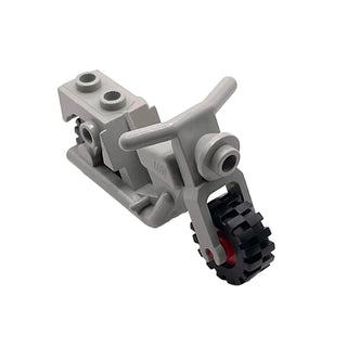 Motorcycle Town with Red Wheels with Black Tires, Part# x81c01 Part LEGO® Light Gray Very Good