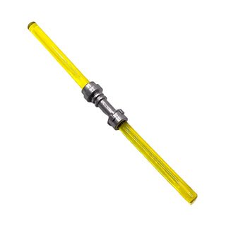 Star Wars Double-bladed Lightsaber Blade (Multiple Colors) with Metallic Silver Hilt, Part# 64567 + 30374 + 30374 Part LEGO® Trans-Yellow