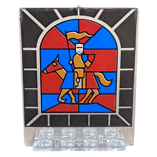 Door 2 x 5 x 5 Swivel, Flat Base with Stained Glass Knight Pattern, Part# 30102px2
