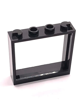 Window 1x4x3 - No Shutter Tabs, Part# 60594 Part LEGO® Black 1 Part