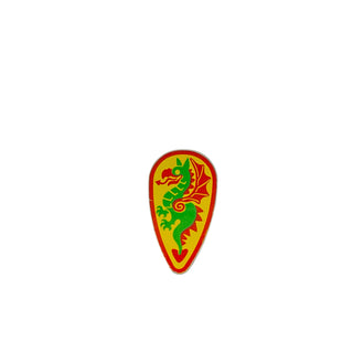 Shield Oval with Green and Red Dragon on Yellow Background Pattern, 2586p4b Part LEGO®