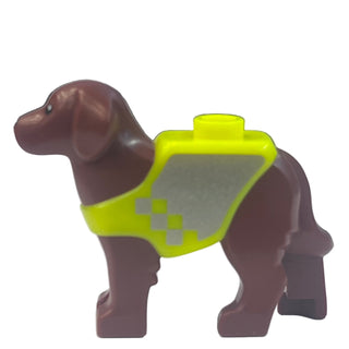 Dog, Labrador / Rescue Dog with Molded Neon Yellow Vest, 105143pb03 Minifigure LEGO®