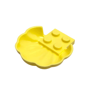 Clam / Scallop Shell with 4 Studs, Part# 18970 Part LEGO® Bright Light Yellow