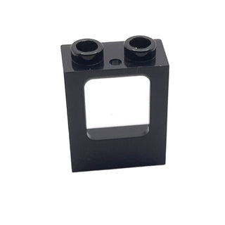 Window 1x2x2 Plane, Single Hole Top and Bottom for Glass, Part# 60032 Part LEGO® Black
