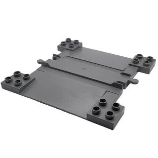 Duplo, Train Track with Ramps for Car Crossing, Part# 6391 Part LEGO® Dark Bluish Gray