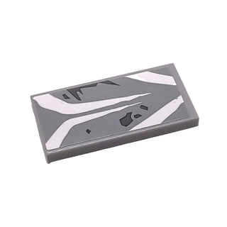 Tile 2 x 4 with SW AT-ST White and Dark Bluish Gray Markings on Light Bluish Gray Background Pattern (Sticker), Part# 87079pb0644