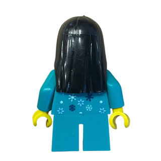 Girl with Dark Turquoise Pajamas Top, hol272 - LEGO® Holiday Minifigure