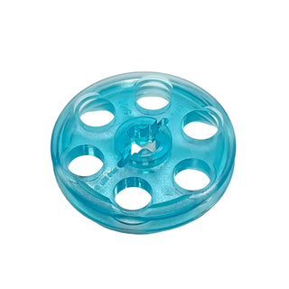 Technic Wedge Belt Wheel (Pulley), Part# 4185 Part LEGO® Trans-Light Blue Very Good