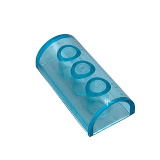 Slope, Curved 2 x 4 Double without Groove, Part# 6192a Part LEGO® Trans-Light Blue Very Good