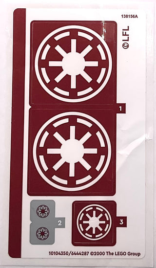 Sticker Sheet for Set Coruscant Guard Gunship, 75354-1 - (10104350/6444287), Part# 75354stk01 Part LEGO® Complete