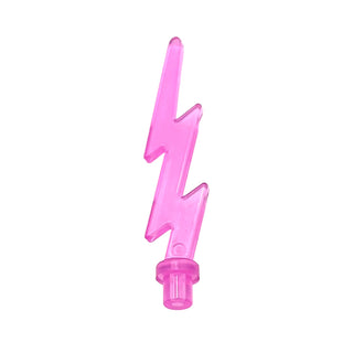 Wave Angular with Bar End (Lightning Bolt), Part# 27256 Part LEGO® Trans-Dark Pink