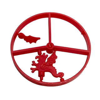 LEGO® Minifigure, Plume Dragon and Plume Dragon Wing Wheel, 3 on Sprue, Part# 6080 Part LEGO® Red Missing Left Dragon Plume Wing