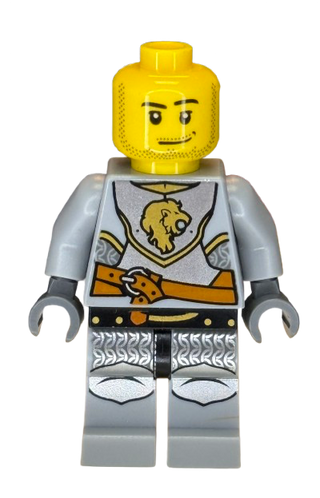 Kingdoms - Lion Knight Breastplate with Lion Head and Belt, Helmet Closed, Smirk and Stubble Beard, cas440 Minifigure LEGO®