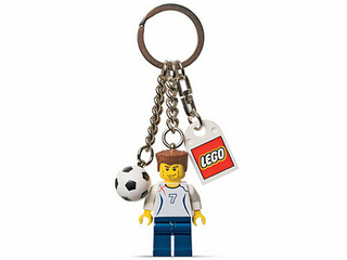 Soccer Player England #7 on Front and Back with Ball Key Chain with Lego Logo Tile, Modified 3 x 2 Curved with Hole, 851825 - LEGO® Sports Gear LEGO®
