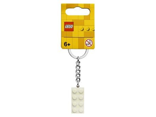 2 x 4 Brick - White with Iridescent Coating Key Chain - 854084 Building Kit LEGO®   