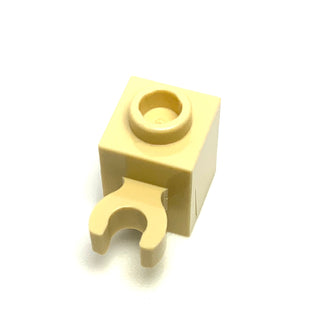 Brick, Modified 1x1 with Open U Clip (Vertical Grip) - Hollow Stud, Part# 60475b Part LEGO® Tan  
