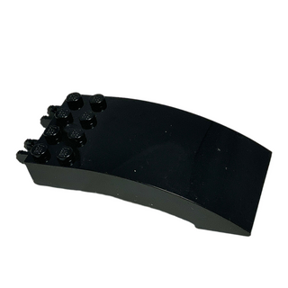 Windscreen 8 x 4 x 2 Curved with Locking Dual 2 Fingers, Part# 46413 Part LEGO® Black