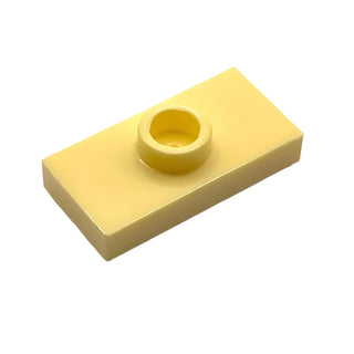 Plate, Modified 1 x 2 with 1 Stud with Groove and Bottom Stud Holder (Jumper), Part# 15573 Part LEGO® Bright Light Yellow