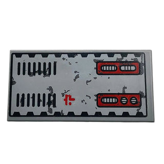 Tile 2 x 4 with Weathered Vents and Buttons Pattern Model Right Side (Sticker), Part# 87079pb0627R