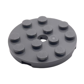 Plate Round 4x4 with Hole, Part# 60474 Part LEGO® Dark Bluish Gray