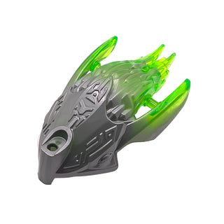 Bionicle Creature Head / Mask with Marbled Trans-Bright Green Pattern, Part# 24162pb06