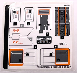 Sticker Sheet for Set Snowspeeder, 75259-1 - (50116/6257056), Part# 75259stk01 Part LEGO® Complete