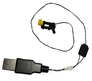 Yellow Tipped Double Barrel Pistol w/ Flashing LED Light, USB & DIY System, LW-76143 Custom Parts United Brick Co®