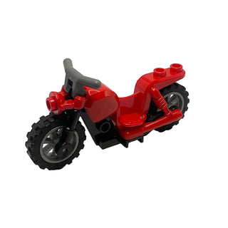 Motorcycle Cruiser with Black Frame, Flat Silver Wheels, and Dark Bluish Gray Handlebars, Part# 65521c04