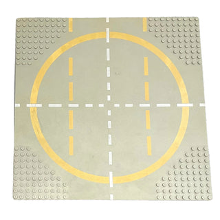 Baseplate, Road 32x32 9-Stud Landing Pad with Yellow Circle, 1-Way Lines, Yellow Lines Not Touching Circle Pattern, Part# 6099pb01 Part LEGO® Very Good