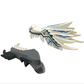 Ninjago Ice Ultra Dragon Head Jaw Upper and Lower, Part# 93070pb05 + 93072pb04 Part LEGO®