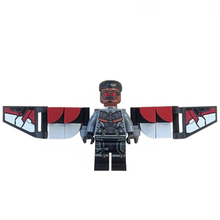 Falcon - Dark Bluish Gray and Black Suit, Printed Legs, Sh0929 Minifigure LEGO® Alternate Wings