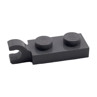 Plate, Modified 1x2 with Clip on End (Horizontal Grip), Part# 63868 Part LEGO® Dark Bluish Gray