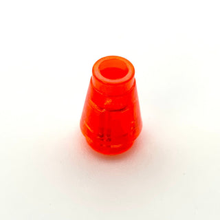 Cone 1x1 with Top Groove, Part# 4589b Part LEGO® Trans-Neon Orange  