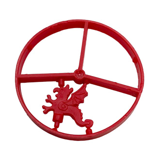 LEGO® Minifigure, Plume Dragon and Plume Dragon Wing Wheel, 3 on Sprue, Part# 6080 Part LEGO® Red Missing Both Dragon Plume Wings