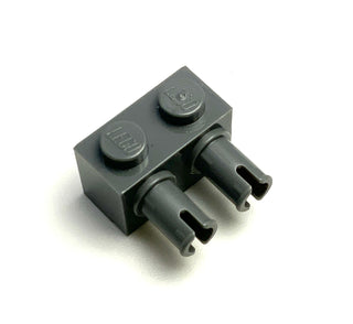 Brick, Modified 1x2 with Pins, Part# 30526 Part LEGO® Dark Bluish Gray  