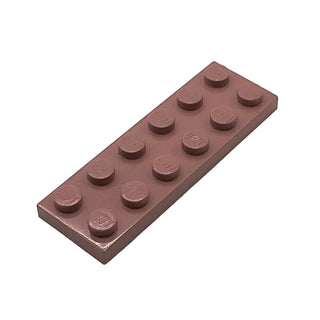 Brown rectangular brick plate with two rows of six studs on top surface.