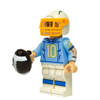 #10 QB Herbert L.A. Football Player Minifig made using LEGO parts Custom Minifigure B3 Customs