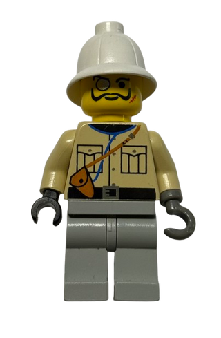 Sam Sinister / Baron von Barron - Tan Shirt, Light Gray Legs, White Pith Helmet, adv003 - LEGO® Adventurers Minifigure (Copy)