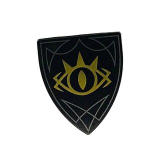 Shield Triangular Short with Gold Goblin King Eye Pattern, LEGO® Minifigure Shield, Part# 3846pb042