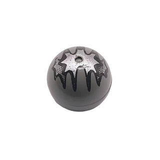 Technic Ball Joint with Black and Silver TT-8L/Y7 Gatekeeper Droid Pattern, Part# 32474pb001 Part LEGO® Dark Gray Very Good