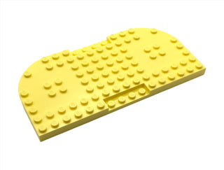 Brick, Modified 8x16x2/3 with 1x4 Indentations and 2 Rounded Corners, Part# 74166 Part LEGO® Bright Light Yellow  