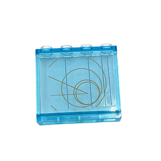 Panel 1 x 4 x 3 with Side Supports - Hollow Studs with Medium Nougat Radar Circles and Lines Pattern (Sticker), Part# 60581pbhoth01 Part LEGO® Trans-Light Blue Very Good