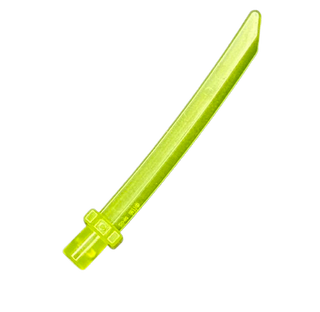 Minifigure, Weapon Sword Blade with Bar, Square Crossguard, Part #37341c Part LEGO® Trans-Neon Green