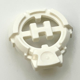 Hero Factory Chest Badge with 'H' and Flat Bottom, Part# 92199 Part LEGO® White  