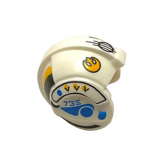 Minifigure, Headgear Helmet SW Rebel Pilot with Bright Light Orange Rebel Alliance Symbol and Blue Markings Pattern (Sandspeeder Gunner), Part# x164pb20 Part LEGO®