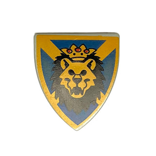 Minifigure Shield Triangular Short with Lion Head, Blue and Yellow Pattern, Part# 3846px5 Part LEGO®