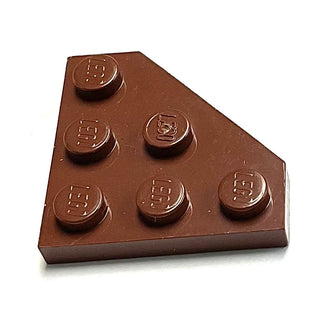 Wedge, Plate 3 x 3 Cut Corner, Part# 2450 Part LEGO® Reddish Brown