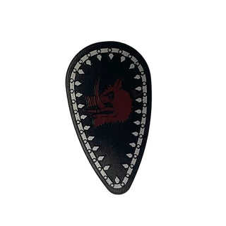 Shield Oval with Boar Head and Silver Border Pattern, 2586pb004